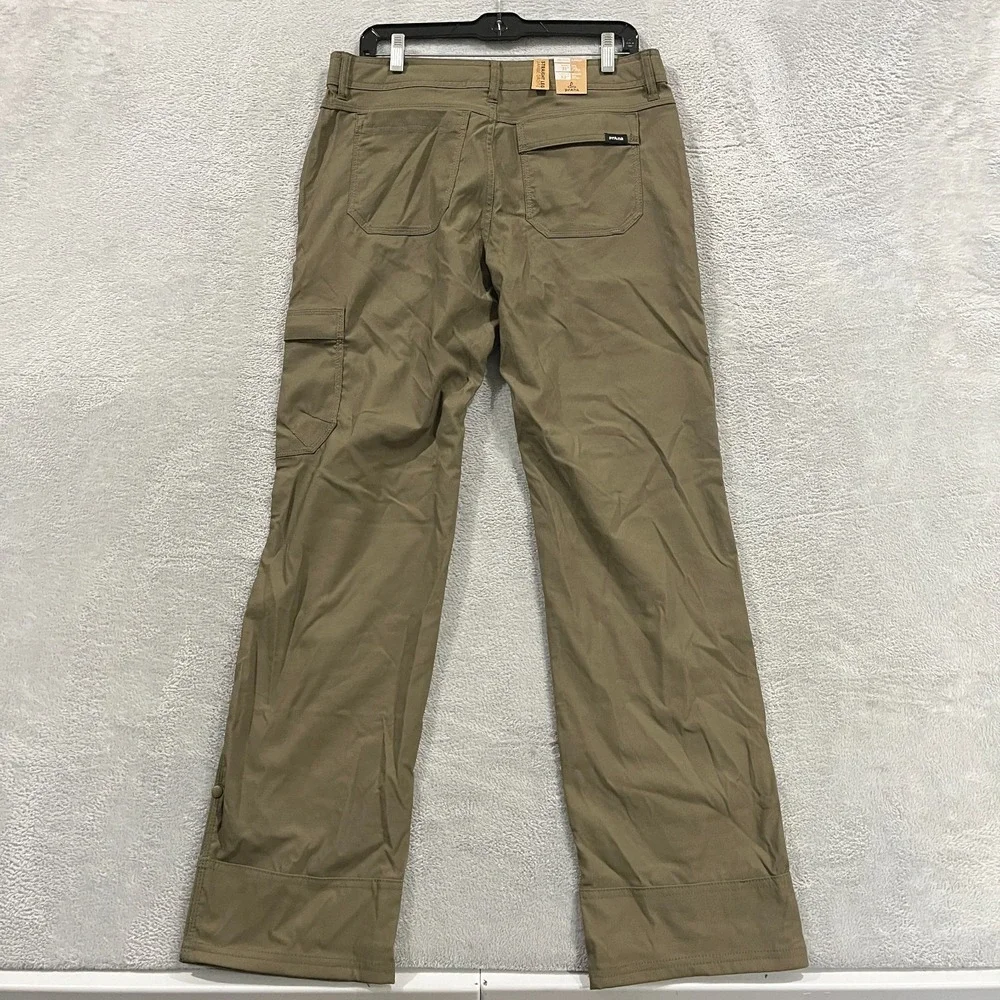 Prana Men's Stretch Zion Pant II Slate Green Hiking Outdoor 31x32 Roll Up Belted